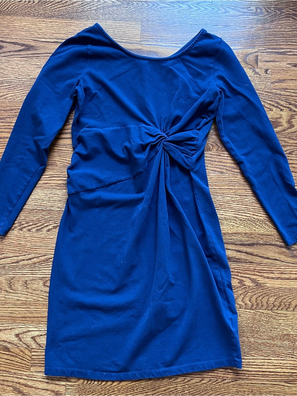 Maternity Old Navy Navy Blue Long-Sleeve Twist Front Dress size M